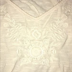 Cream Top & Complimentary Green Tank